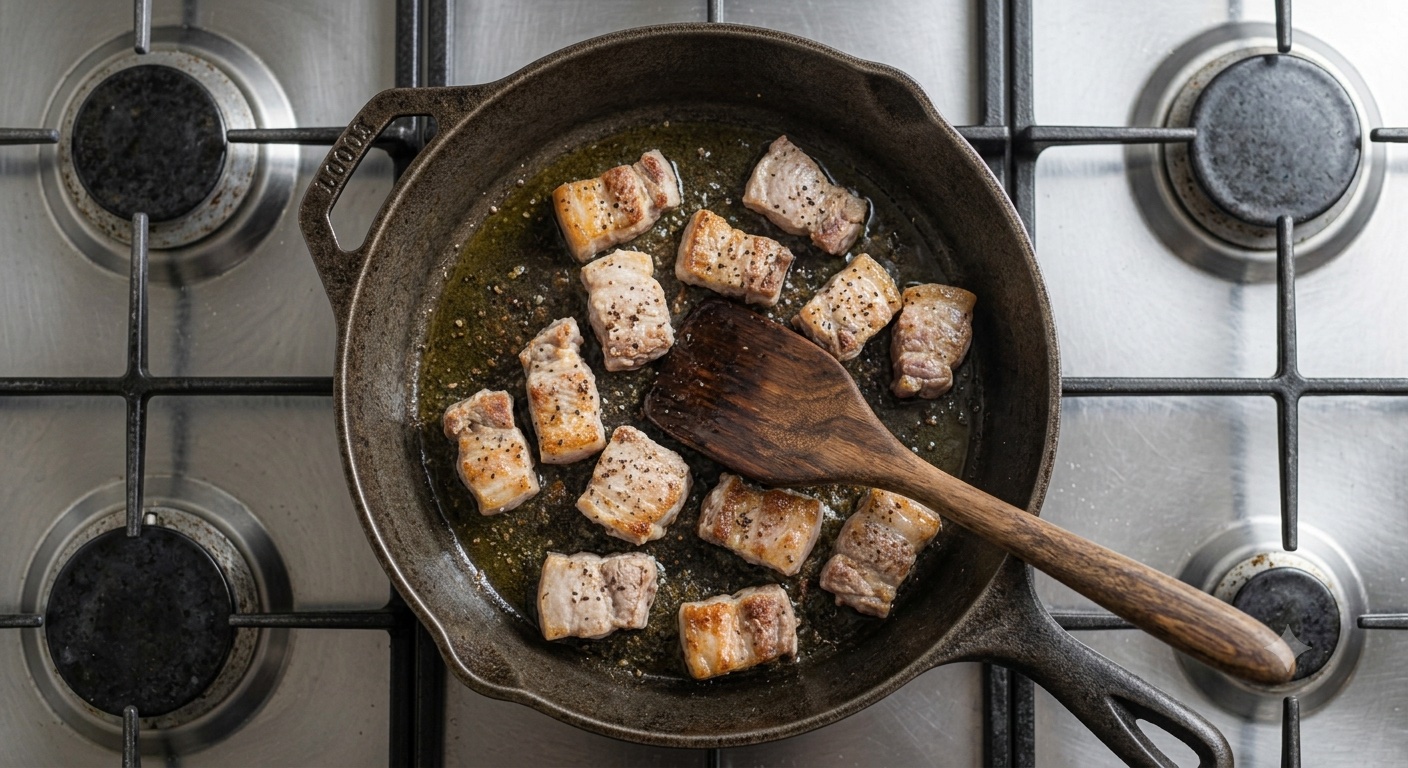 豚肉の焼き色の目安
